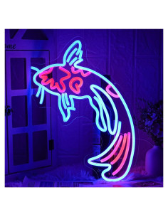 Luz de Neón Koi Azul y Roja 43cm con Regulador USB LMSIGNLY