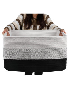Cesta de Almacenamiento OIAHOMY Grande 56x43x30.5 cm Negra