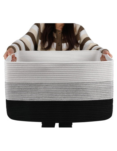 Cesta de Almacenamiento OIAHOMY Grande 56x43x30.5 cm Negra