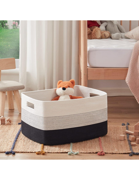 Cesta de Almacenamiento OIAHOMY Grande 56x43x30.5 cm Negra