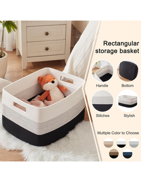 Cesta de Almacenamiento OIAHOMY Grande 56x43x30.5 cm Negra