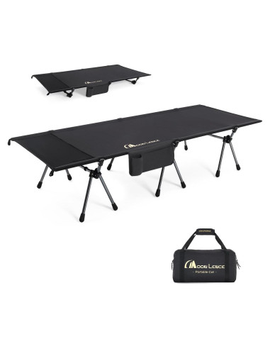 Cama de Camping Plegable MOON LENCE Ajustable 150 kg Negra