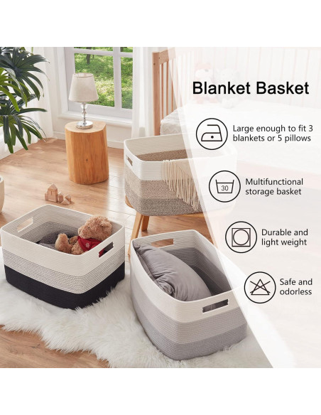 Cesta de Almacenamiento OIAHOMY Grande 56x43x30.5 cm Negra