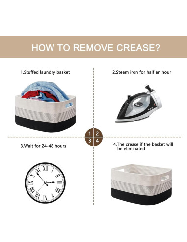 Cesta de Almacenamiento OIAHOMY Grande 56x43x30.5 cm Negra