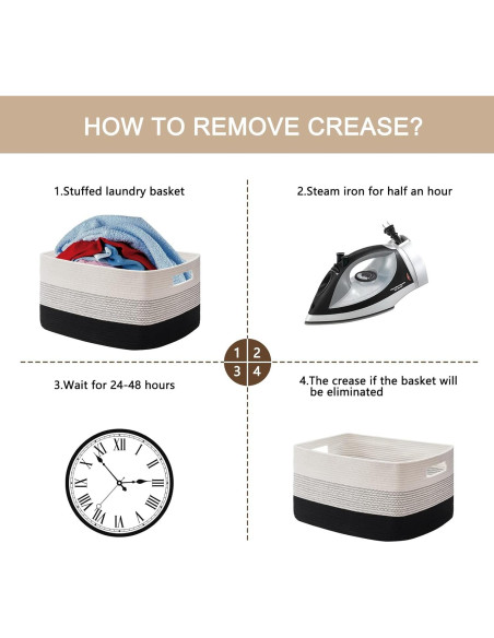 Cesta de Almacenamiento OIAHOMY Grande 56x43x30.5 cm Negra