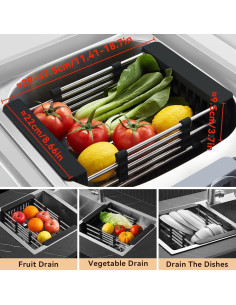 Escurridor de Platos Retráctil Cyrank de Acero Inoxidable 2