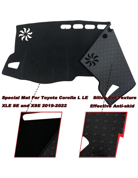 Cubierta de tablero KEEGTBOX para Toyota Corolla Sedan 2019-2022