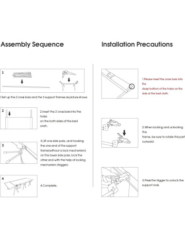 Cama de Camping Plegable MOON LENCE Ajustable 150 kg Negra