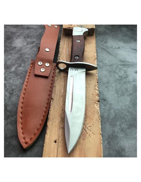 Cuchillo de Supervivencia MADSABRE 25cm con Funda de Cuero