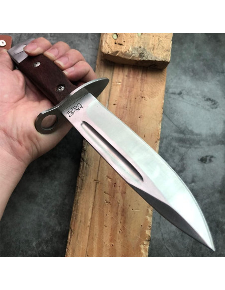 Cuchillo de Supervivencia MADSABRE 25cm con Funda de Cuero