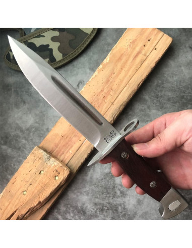 Cuchillo de Supervivencia MADSABRE 25cm con Funda de Cuero