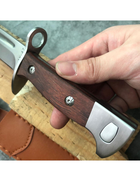 Cuchillo de Supervivencia MADSABRE 25cm con Funda de Cuero