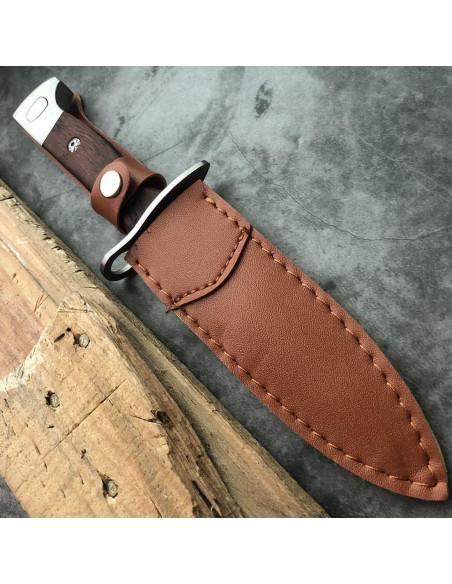 Cuchillo de Supervivencia MADSABRE 25cm con Funda de Cuero