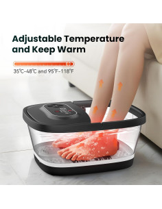 Spa de pies Snailax SL-5406 con calor y masaje 34.5x11.5cm 2