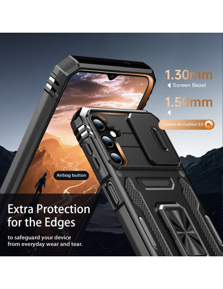 FUNMIKO Funda Samsung Galaxy A13 con Soporte Magnético Negro