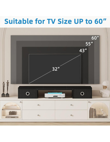 Riser Elevador de TV Negro YAOHUOO 32-60" con Cajones