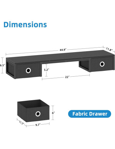 Riser Elevador de TV Negro YAOHUOO 32-60" con Cajones