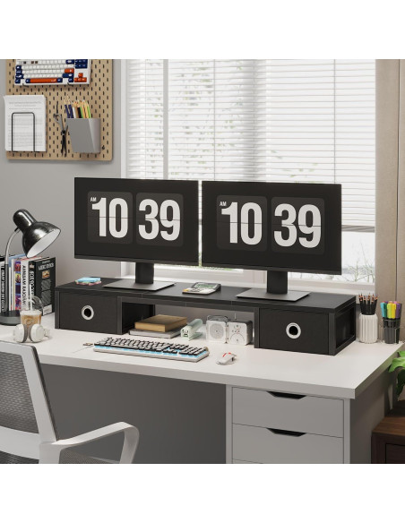 Riser Elevador de TV Negro YAOHUOO 32-60" con Cajones