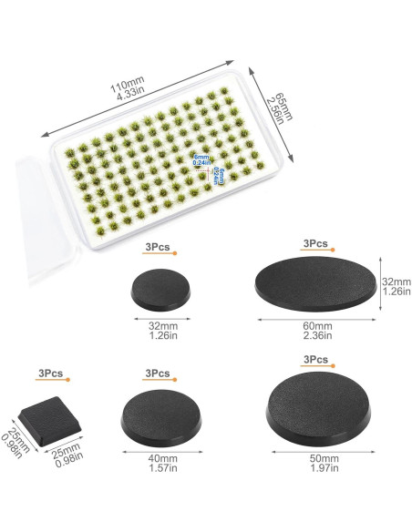 Arbustos Miniatura Evemodel para Escenarios de Juegos de Guerra