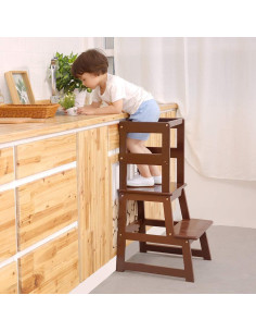 Escalera de Cocina SDADI para Niños 1-3 Años Madera Espresso 2