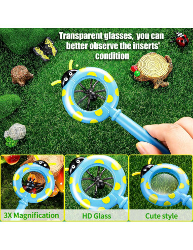 Lupa de Insectos para Niños TORINALITAL 3 Pcs Colorida 16.5 cm