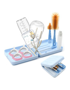 Kit de limpieza de biberones Ismosm portátil azul