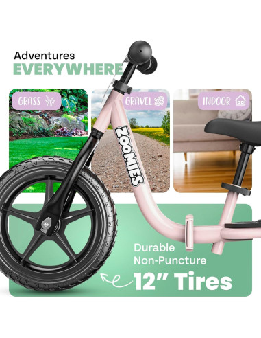 Bicicleta de Equilibrio Plegable Zoomies 12" para Niños 2-5 Años