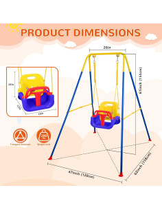 Columpio 3 en 1 Bighaki808 para Bebés y Niños hasta 90 kg 2