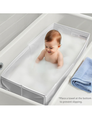 Bañera Plegable para Bebés Bella - Gris, 127x127 cm