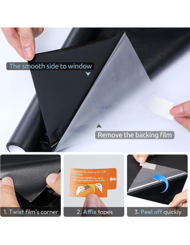 Película de Privacidad para Ventanas rabbitgoo 30x200cm Negra