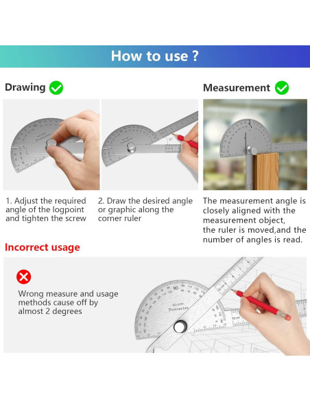 Transportador de Ángulo Ajustable ForoGore 10 cm Acero Inoxidable