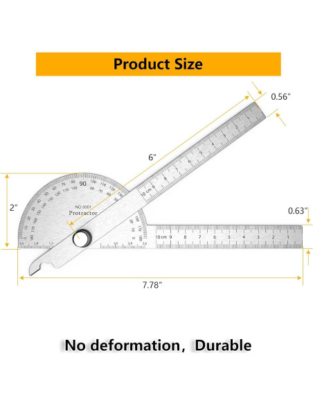 Transportador de Ángulo Ajustable ForoGore 10 cm Acero Inoxidable