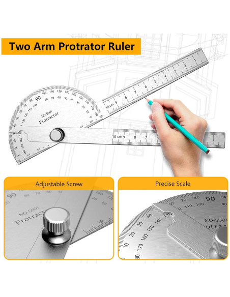 Transportador de Ángulo Ajustable ForoGore 10 cm Acero Inoxidable
