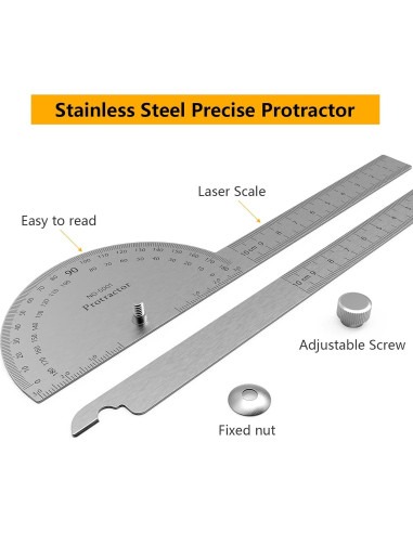 Transportador de Ángulo Ajustable ForoGore 10 cm Acero Inoxidable