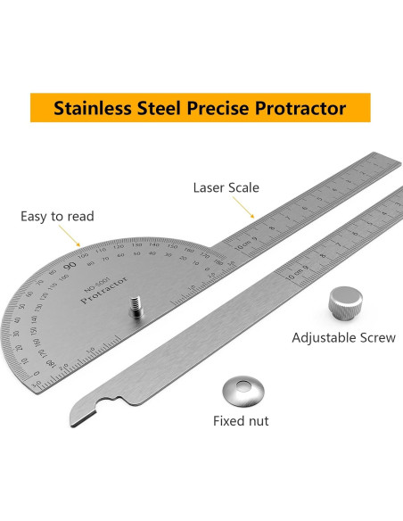 Transportador de Ángulo Ajustable ForoGore 10 cm Acero Inoxidable
