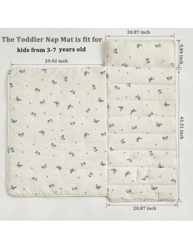 Colchoneta para Siesta Niños DuShow Mariposa 134x53 cm