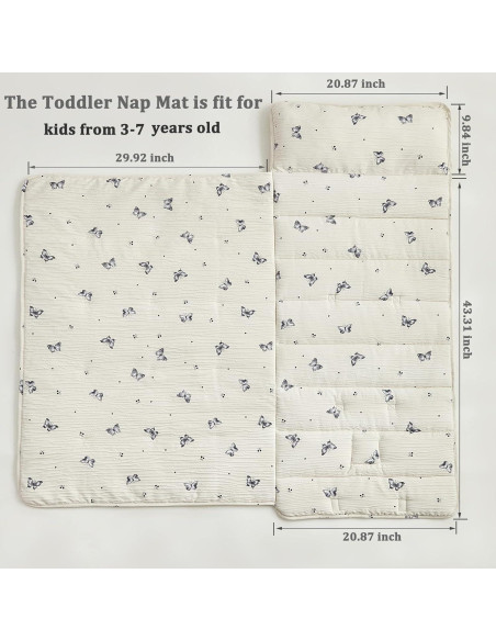 Colchoneta para Siesta Niños DuShow Mariposa 134x53 cm