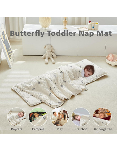 Colchoneta para Siesta Niños DuShow Mariposa 134x53 cm