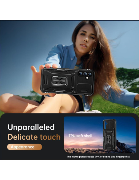 FUNMIKO Funda Samsung Galaxy A13 con Soporte Magnético Negro