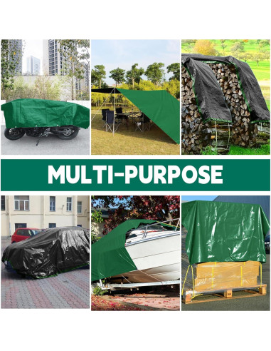 Lona Impermeable MVPNET 1.83x2.44m Verde/Negro 10mil