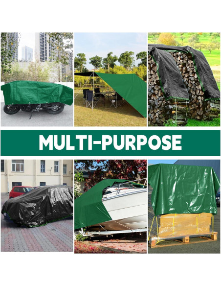 Lona Impermeable MVPNET 1.83x2.44m Verde/Negro 10mil