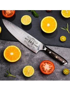 Cuchillo de Chef Funistree 20.32 cm Mejor Papá en Caja de Madera 2