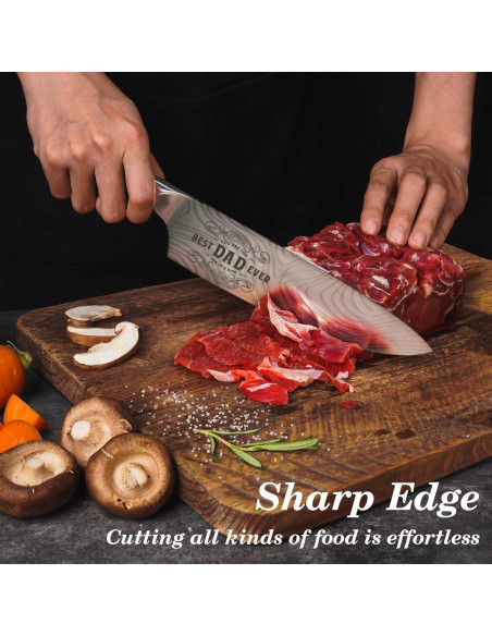 Cuchillo de Chef Funistree 20.32 cm Mejor Papá en Caja de Madera Cuchillo de Chef Funistree 20.32 cm Mejor Papá en Caja de Madera