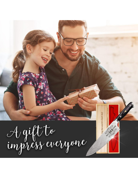 Cuchillo de Chef Funistree 20.32 cm Mejor Papá en Caja de Madera Cuchillo de Chef Funistree 20.32 cm Mejor Papá en Caja de Madera