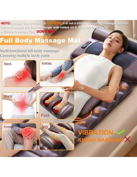 Alfombra de Masaje Vibrante Lvrunben con Calefacción 55x181cm