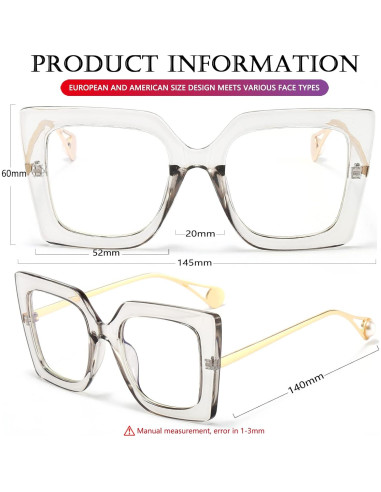 Gafas AIEYEZO Antiluz Azul Sobredimensionadas para Mujeres