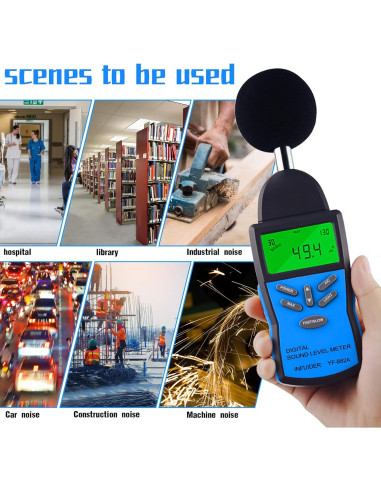 Medidor de Decibelios Portátil INFURIDER con Pantalla LCD