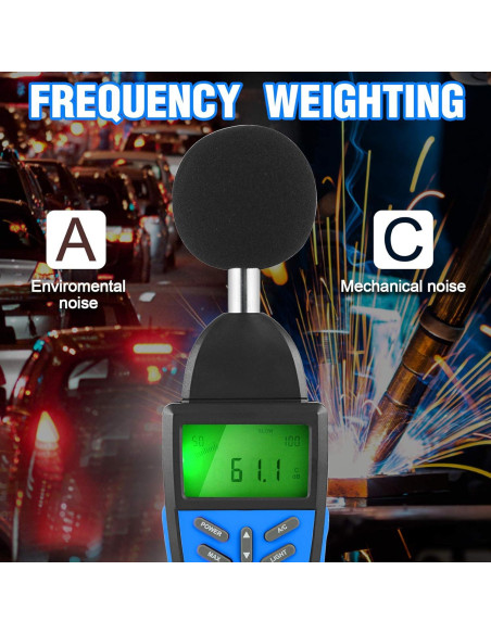 Medidor de Decibelios Portátil INFURIDER con Pantalla LCD