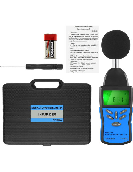 Medidor de Decibelios Portátil INFURIDER con Pantalla LCD