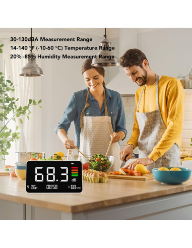 Medidor de Decibelios 3 en 1 VBESTLIFE con LCD y Batería